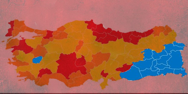 Mavi renkten sarıya geçen iller hangileri? Düşük riskli illerden orta riskli ile dönüşen iller hangileri?