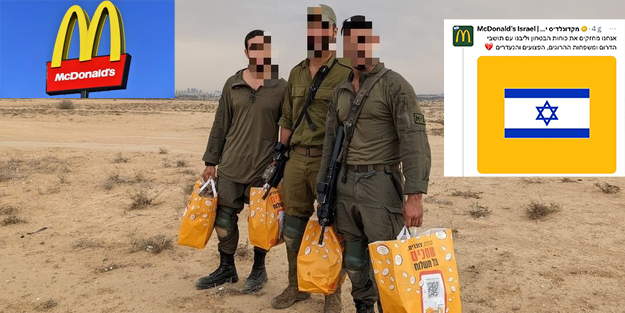 McDonalds'tan İsrail ordusuna 'bedava yemek!' dağıtımı!