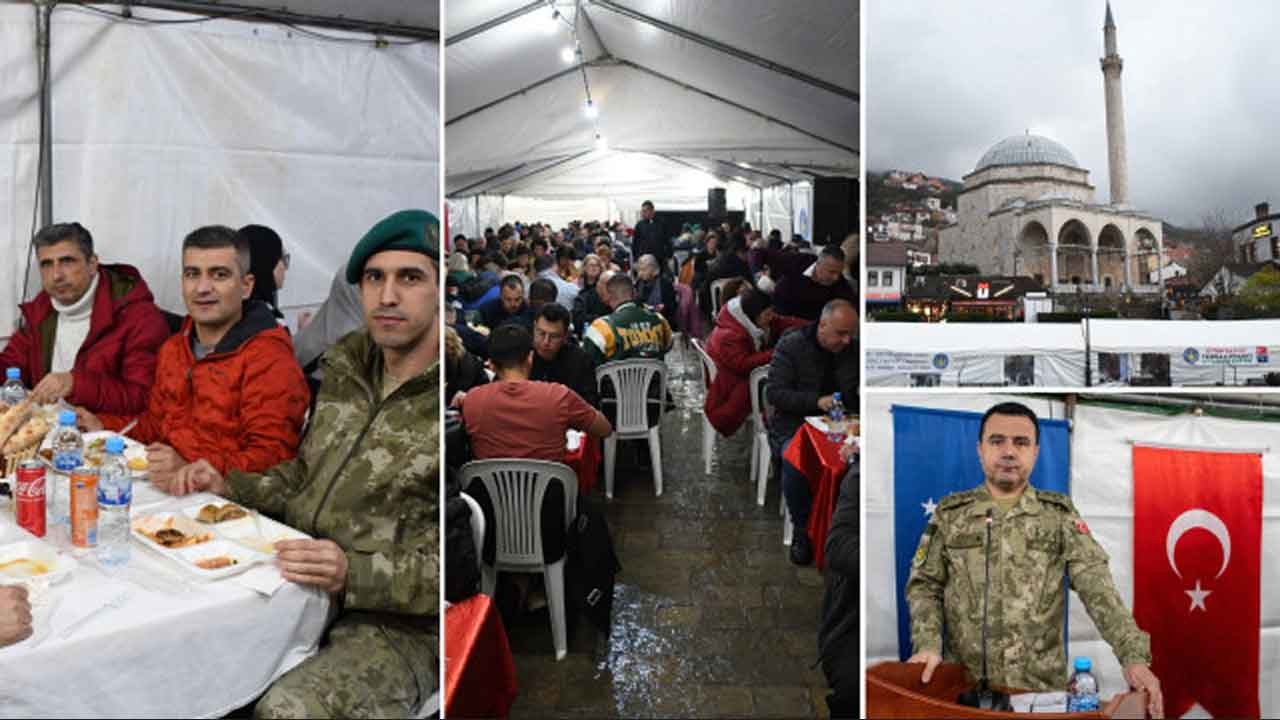 Mehmetçik Prizren’de gönülleri fethetti! Tarihi meydanda kardeşlik sofrası!