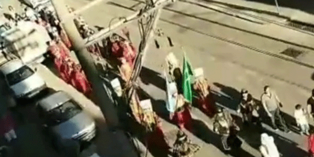 Mehter eşliğinde kavga kameraya yansıdı