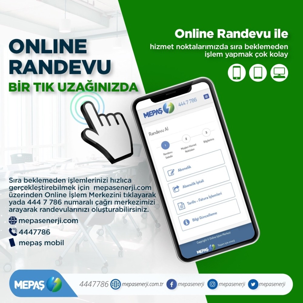MEPAŞ’ta online randevu dönemi 