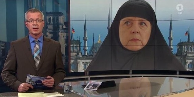 Merkel'e çarşaf giydirdiler!