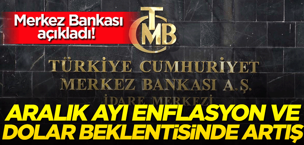 Merkez Bankası açıkladı! Aralık ayı enflasyon ve dolar beklentisinde artış