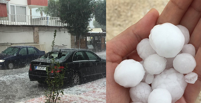 Mersin’de dolu ve sağanak yağış etkili oldu
