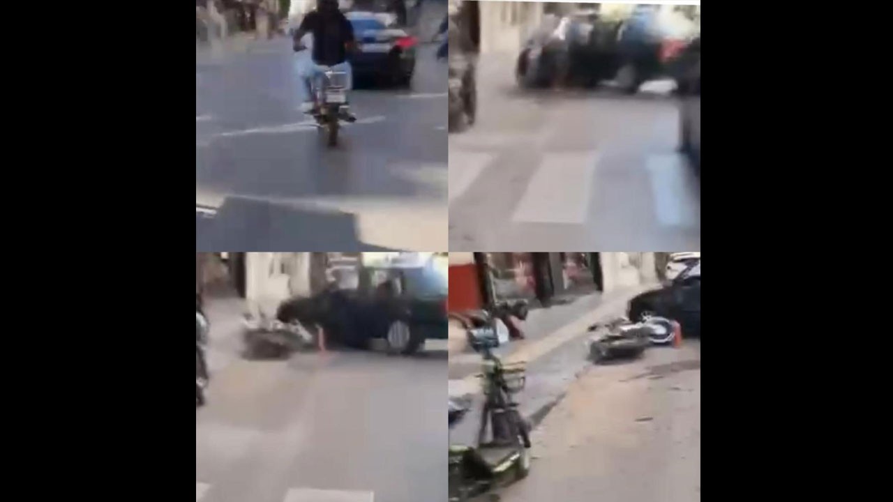 Mersin’de motosiklet kazaları kamerada