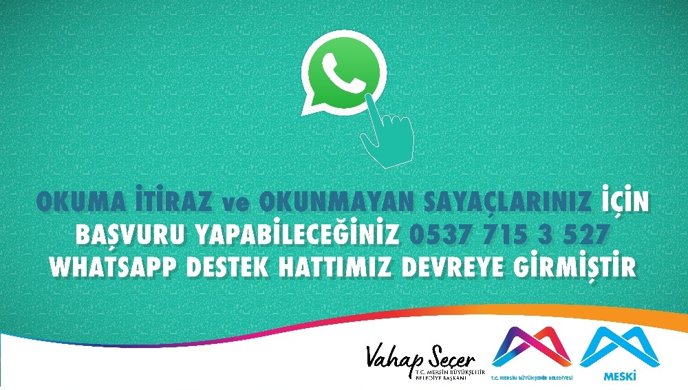 Mersin’de okunamayan su sayaçları için WhatsApp kolaylığı 