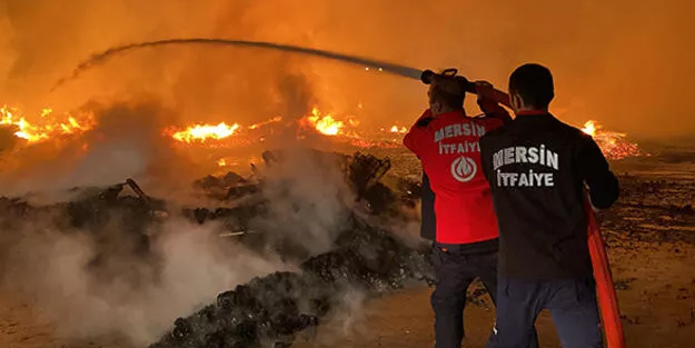 Mersin'de palet fabrikasında çıkan yangın 2 saatte söndürüldü