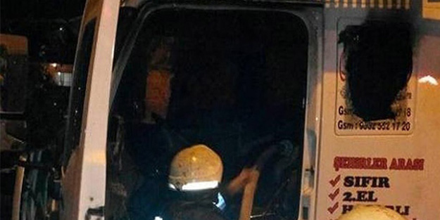 PKK yandaşları Tıra saldırdı