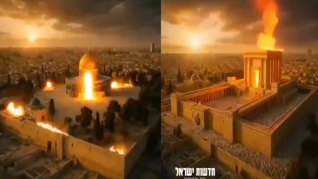 Mescidi Aksa’yı yakıp Süleyman Mabedi’ni inşa etmek istiyorlar! Siyonist medya Mescidi Aksa’nın yakıldığını gösteren video yayınladı!