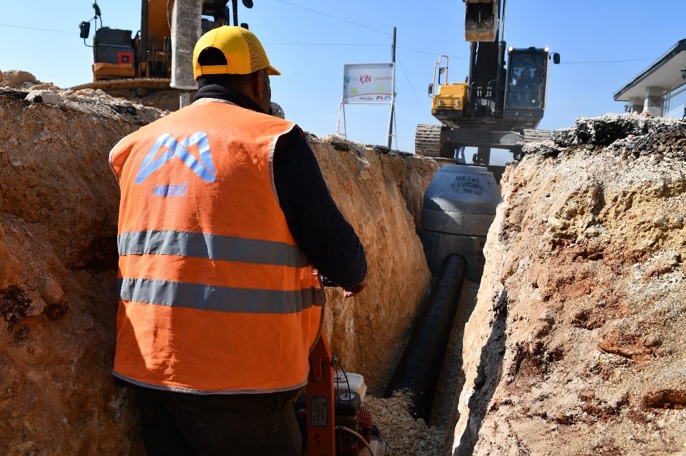 MESKİ, Yeşilçimen Mahallesine yeni kanalizasyon hattı döşedi 