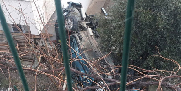 Metrelerce takla attıktan sonra apartman bahçesine düştü