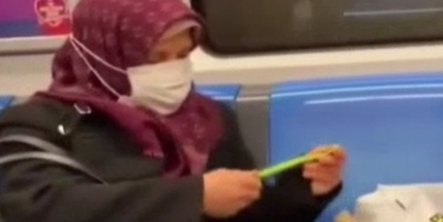 Metroda fasulye kıran teyze gündem oldu! Açıklama yaptı