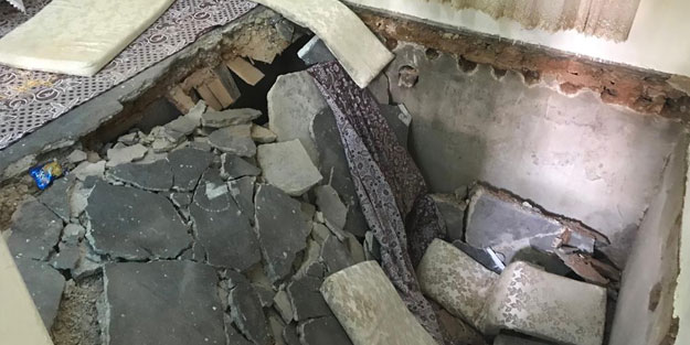 Mevlit okumak için toplandılar evin zemini çöktü