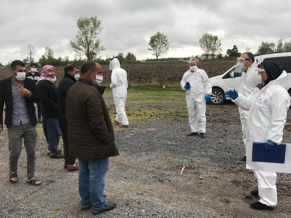 Mevsimlik tarım işçilerine korona tedbirleri anlatıldı 