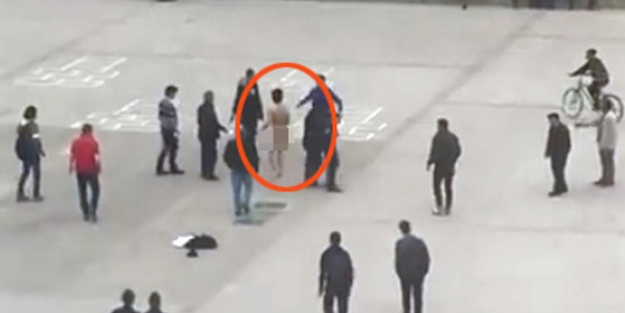 Meydanda soyunan İranlı Yozgat'ı karıştırdı! Polis linçten son anda kurtardı