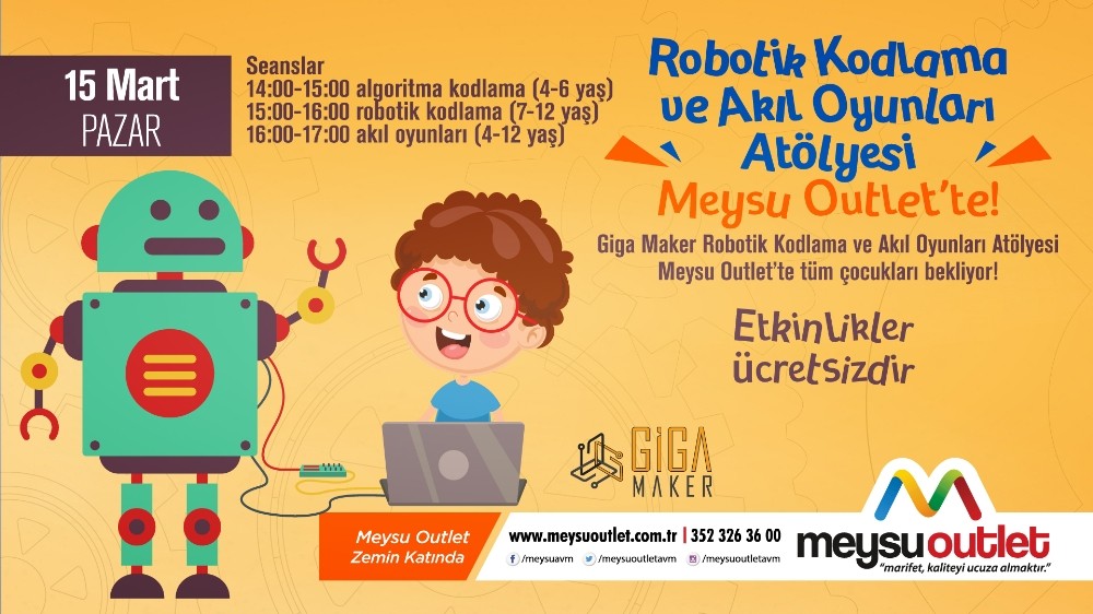 Meysu Outlet’te robotik kodlama ve akıl oyunları atölyesi 