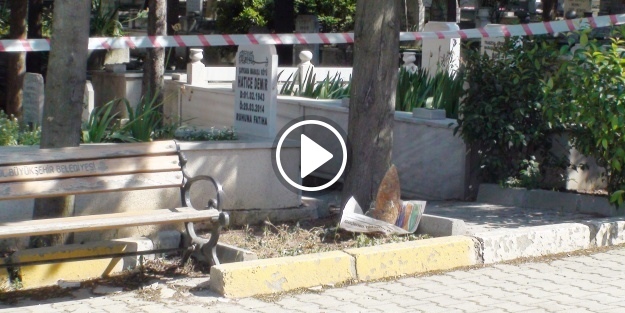 Mezarlıkta top mermisi bulundu
