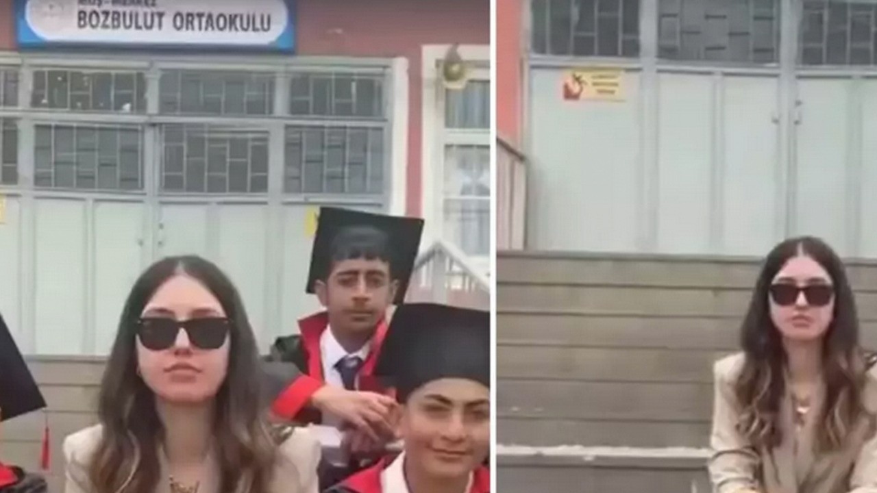 Mezuniyet akımına katılan öğretmenin seçtiği o müzik olay oldu