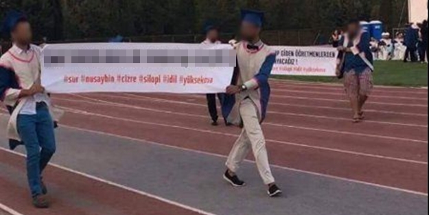 Mezuniyet töreninde skandal pankart!