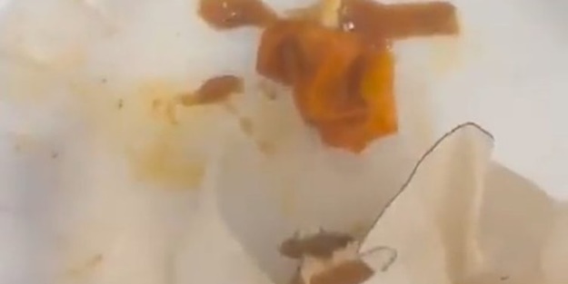 Mide bulandıran görüntü! Islak hamburgerin içinden bakın ne çıktı