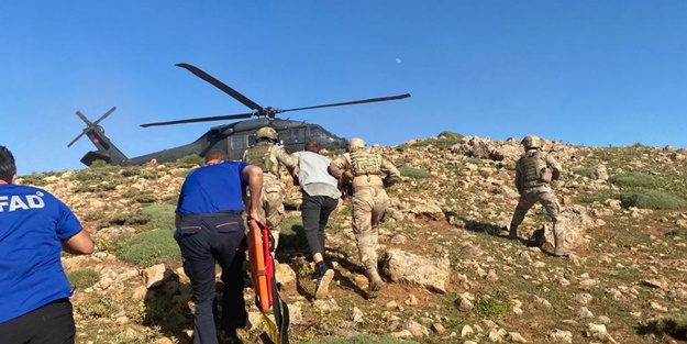 Mide kanaması geçiren kişi helikopterle hastaneye kaldırıldı