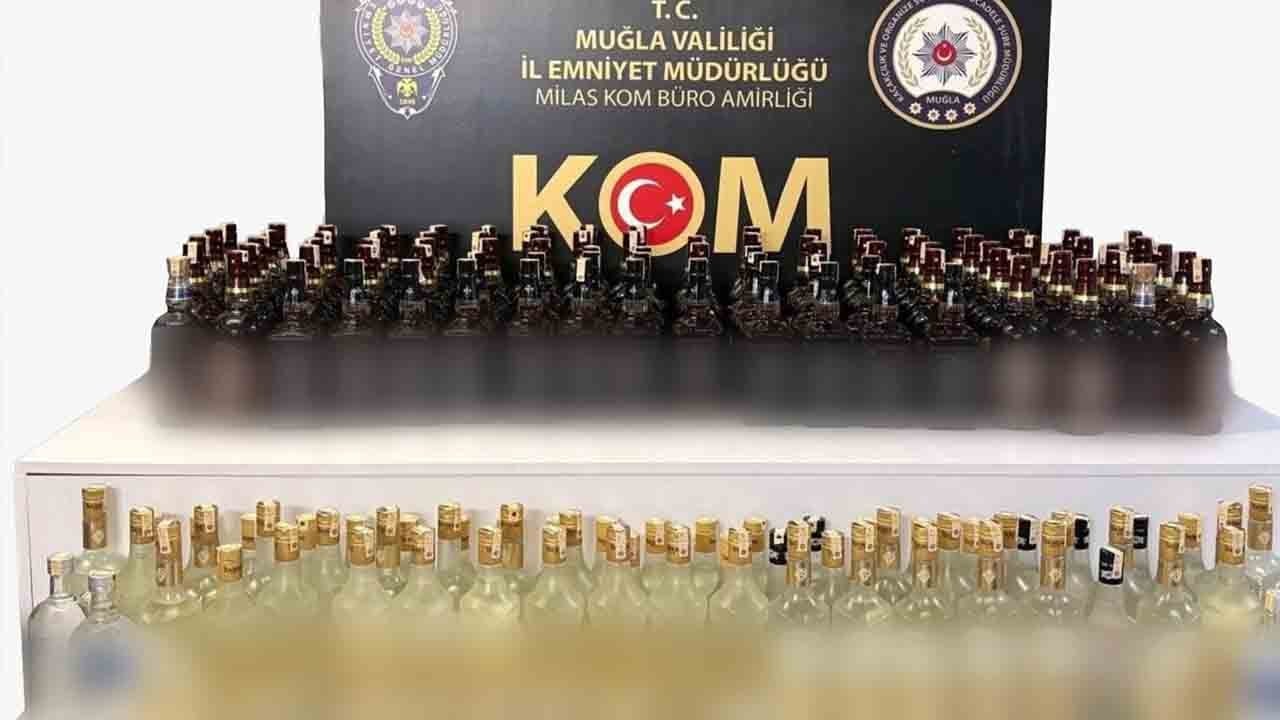 Milas'ta kaçak içki operasyonu: 144 litre ele geçirildi!