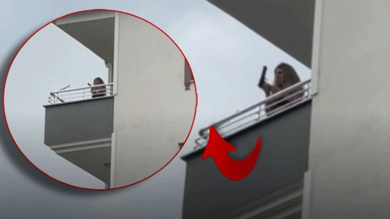 Millet iyice çıldırdı: Balkonda dans ederken birden etrafa ateş etmeye başladı!