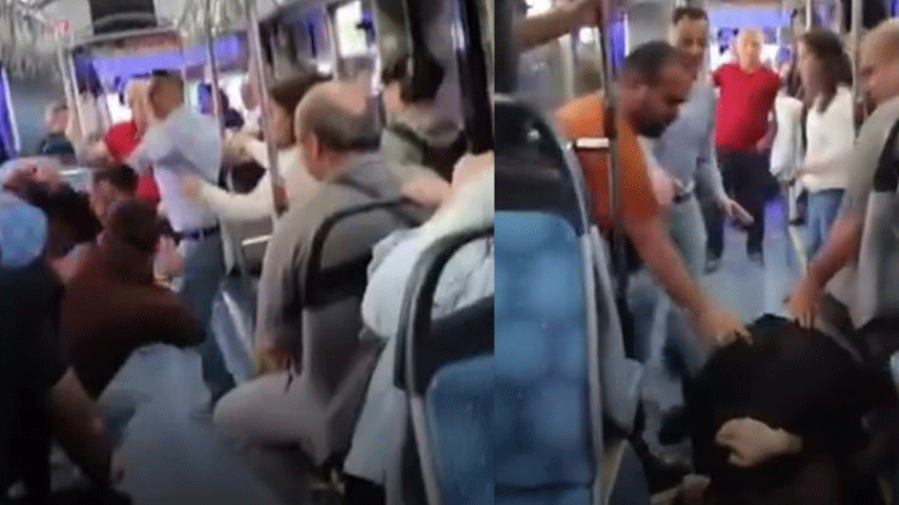 Millete kavga için bahane lazım! 2 kişi otobüste birbirine girdi!