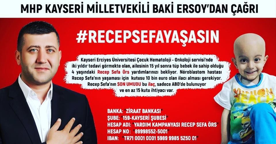 Milletvekili Ersoy, bir maaşını Minik Recep’e bağışladı 