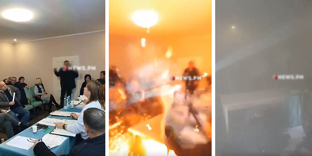 Milletvekili köy meclisine 3 el bombası attı! Dehşet anları kameraya yansıdı