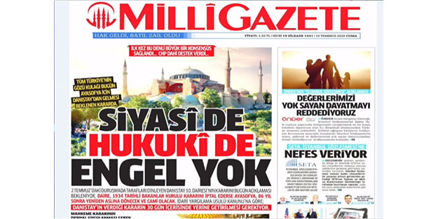 Milli Gazete CHP’nin yasakçı parti olduğunu kabul etti! ‘Birlikte alkışlayalım’