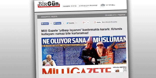 Milli Gazete'nin yılbaşı haberi İslam düşmanı gazeteyi rahatsız etti