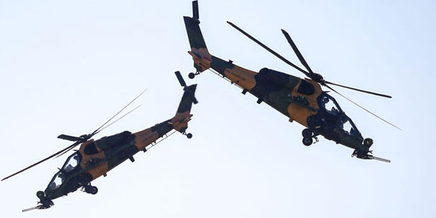 Milli helikopter ATAK terör inlerini vurdu