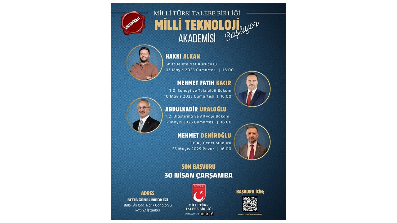 Milli Teknoloji Akademisi MTTB'de başlıyor