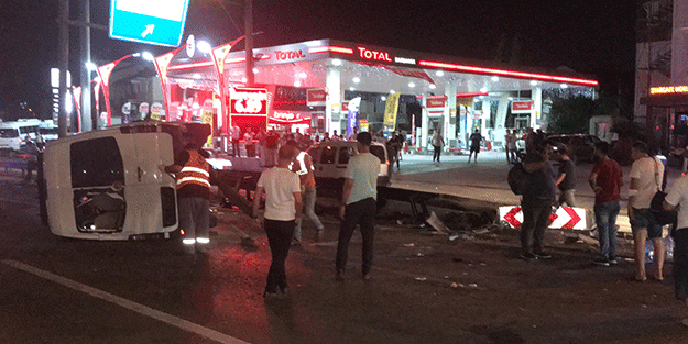 Minibüs devrildi 7 kişi yaralandı