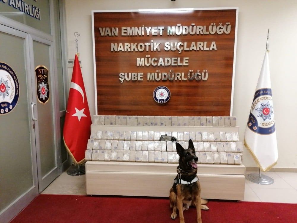 Minibüste gizlenen 50 kilo eroin narkotik köpeği ‘Kara’ya takıldı 