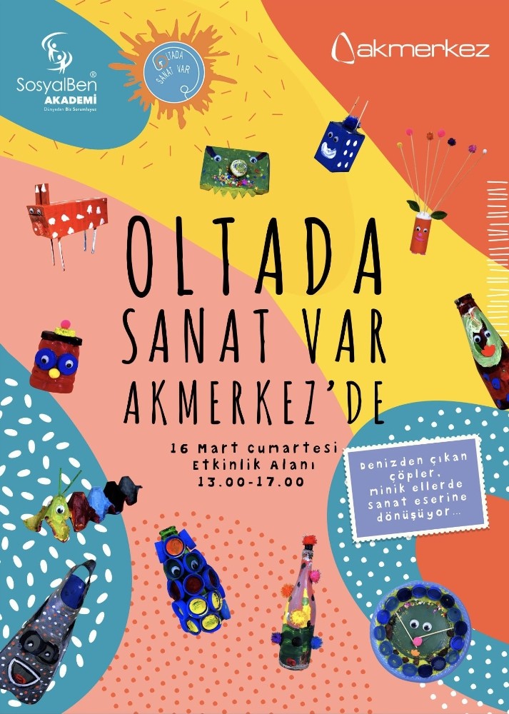 Minik eller plastik atıkları sanata dönüştürdü 