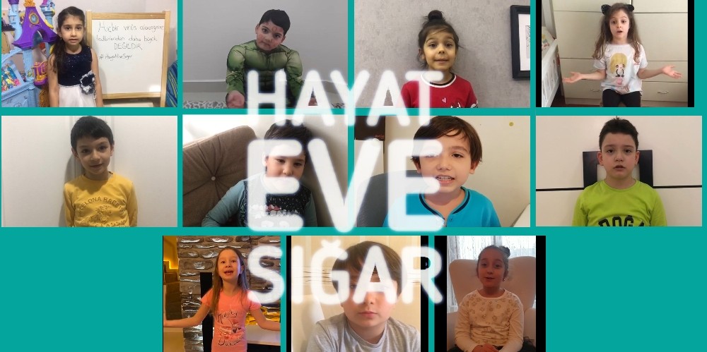 Minik öğrencilerinden korona virüs mesajı 