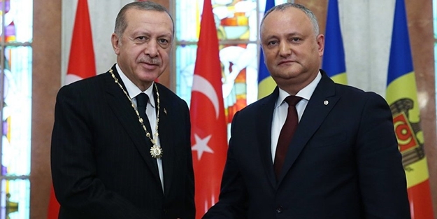 Moldova lideri Dodon’dan Erdoğan’a Cumhuriyet Nişanı