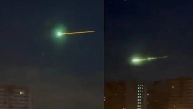 Moskova semalarında gizemli panik: Gökyüzünde devasa yeşil 