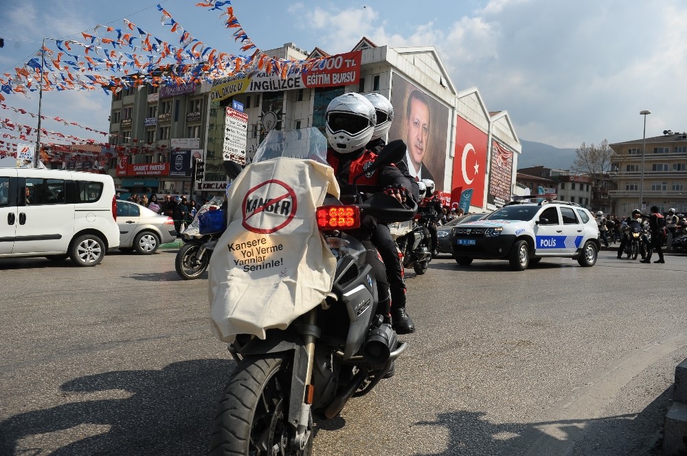 Motorize ekipler kansere dikkat çekti 