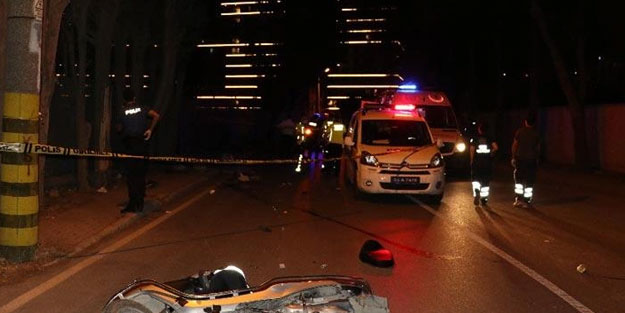 Motorsiklet beton mantar dubaya çarptı