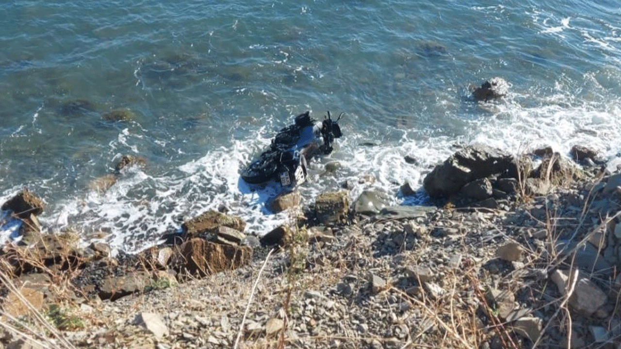 Motoruyla denize uçtu