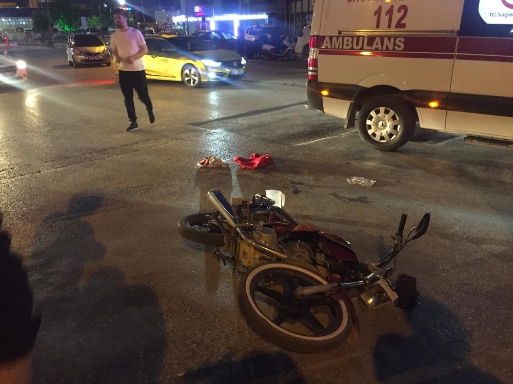 Motosiklet sürücüsü ölümden döndü 