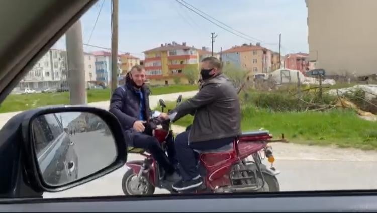Motosikletle ilginç korona mesajına 1360 TL ceza 