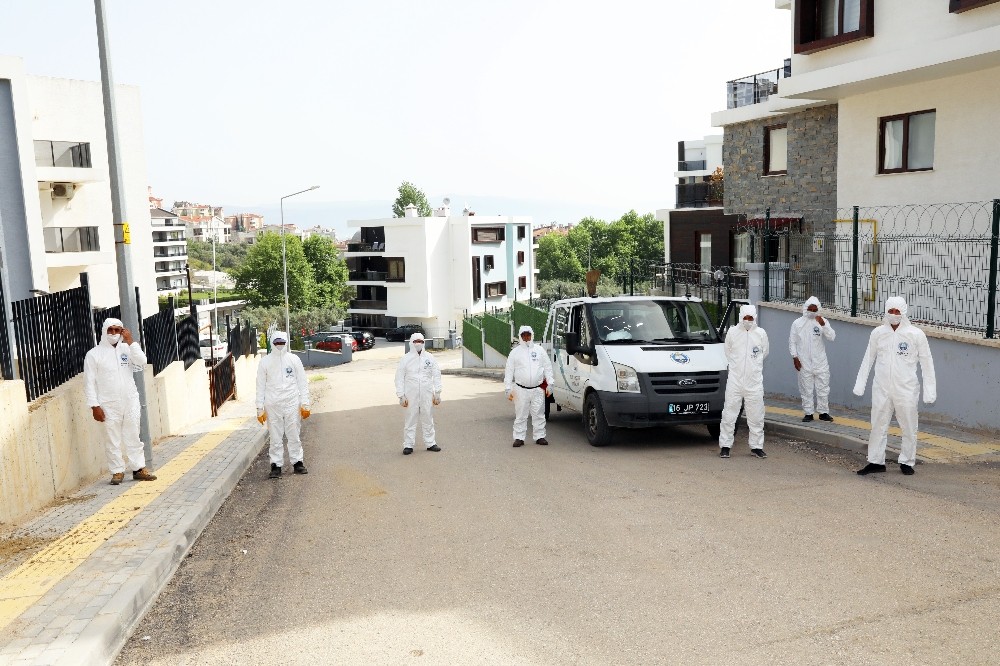 Mudanya’da 6 binden fazla apartman ve site dezenfekte edildi 