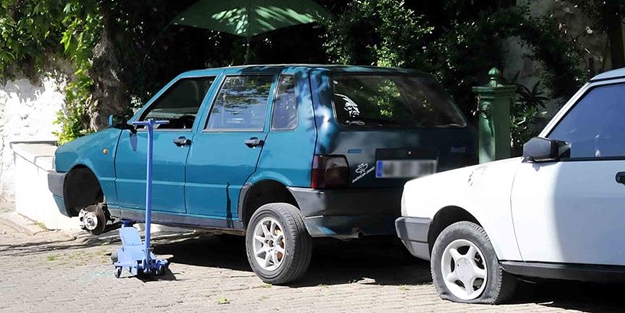 Muğla'da 17 aracın birden lastikleri kesildi