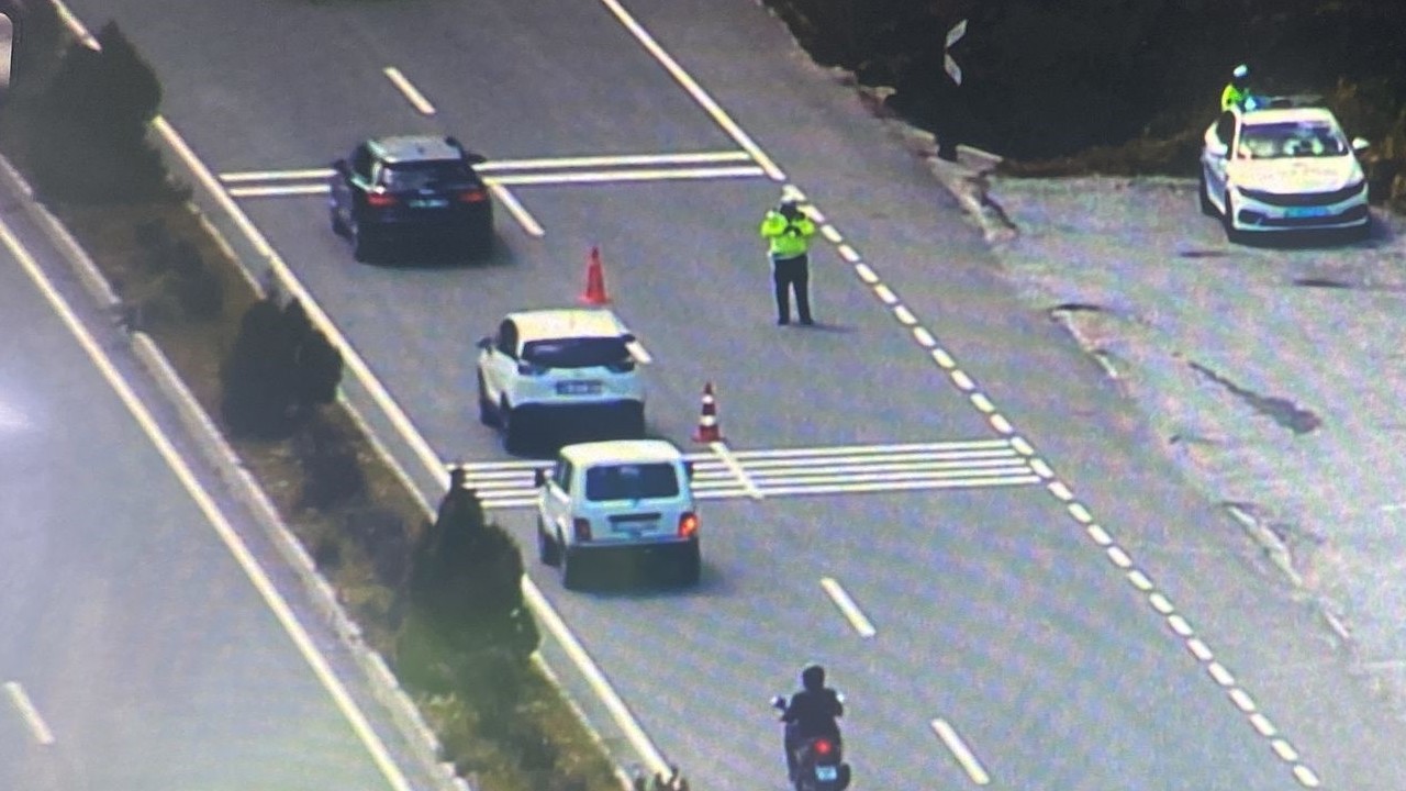 Muğla’da helikopter destekli trafik denetimi