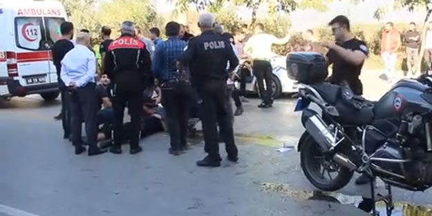Muğla'da motosikletli polisler kaza yaptı: 2 yaralı