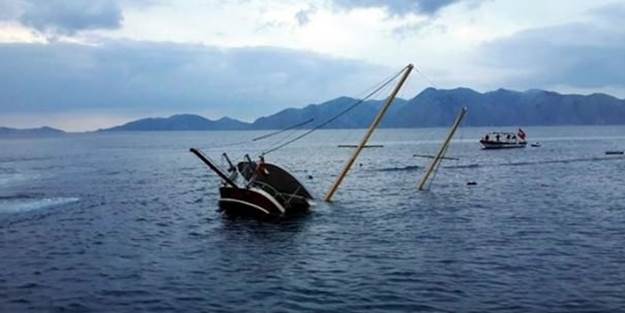 Muğla'da tekne battı!